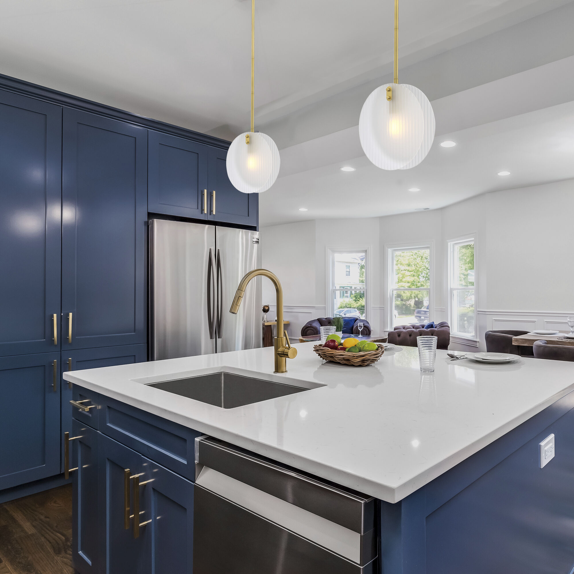 Sky Fall 1 Light 10 inch Brushed Gold Pendant Ceiling Light